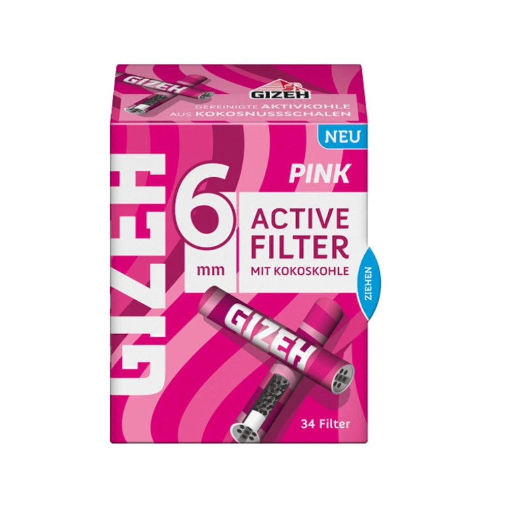 GIZEH Active Filter Ø 6mm (34 Stück) - Black & Pink Gizeh